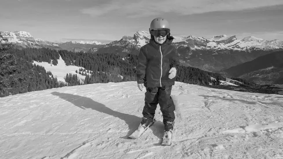 Knee high Kids Downhill Skiing
