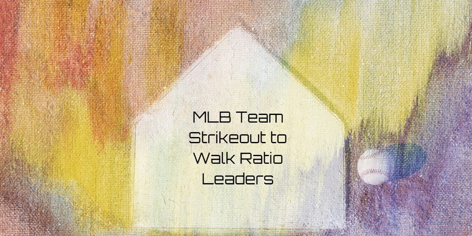 MLB Team Strikeout to Walk Ratio Leaders