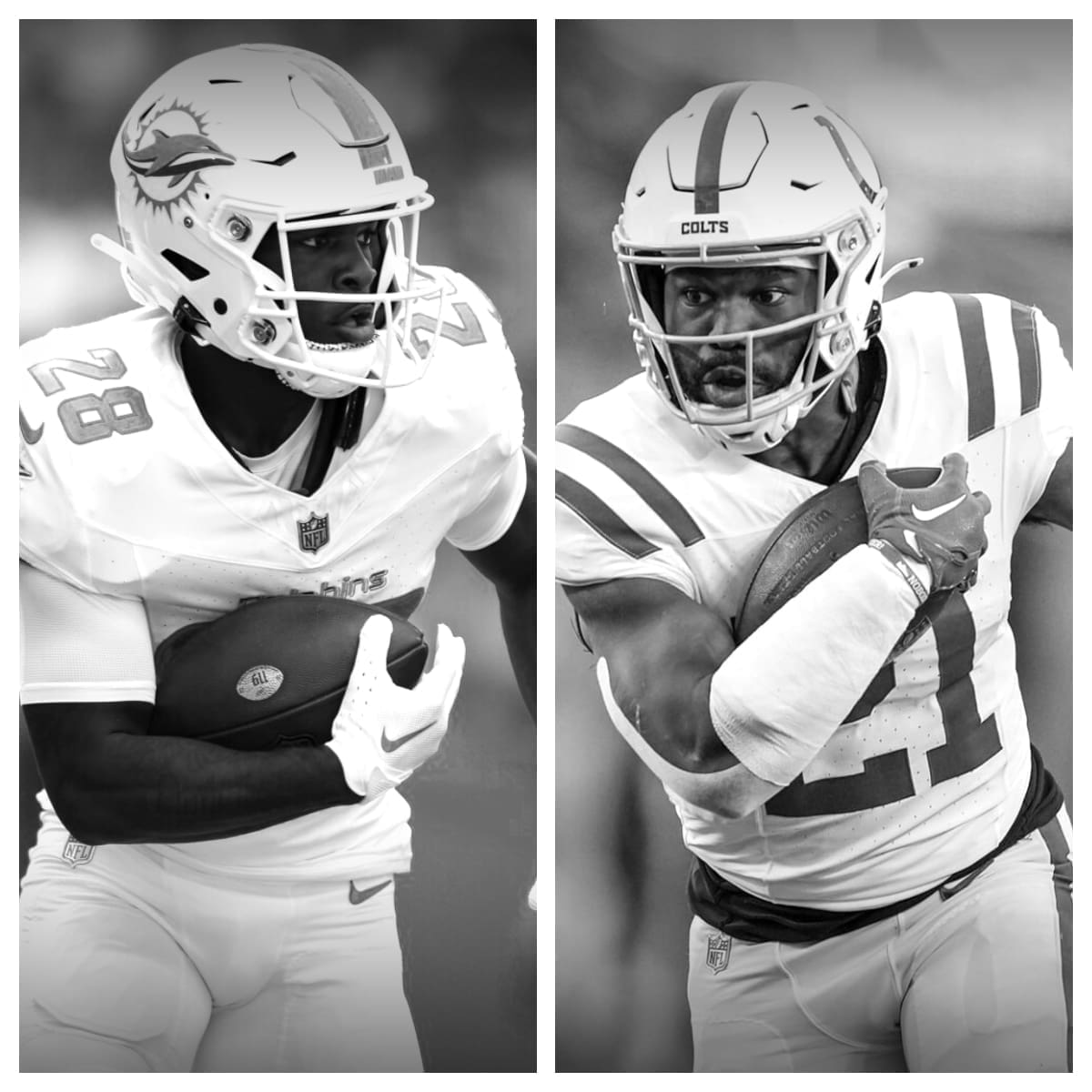 De'Von Achane vs Zack Moss Stats Comparison Career Side by Side Records