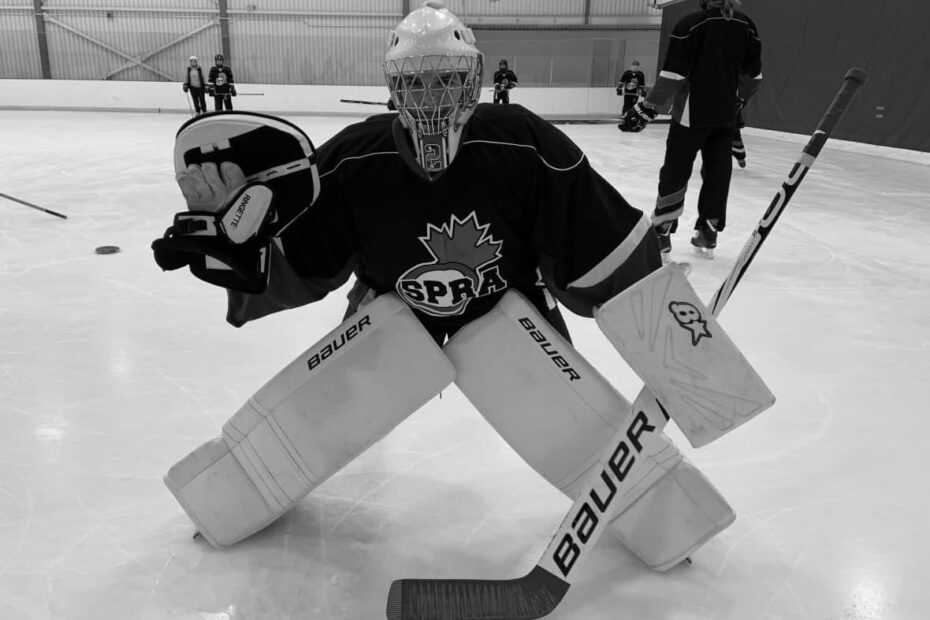 Hockey Goalie Stopping Shot 6