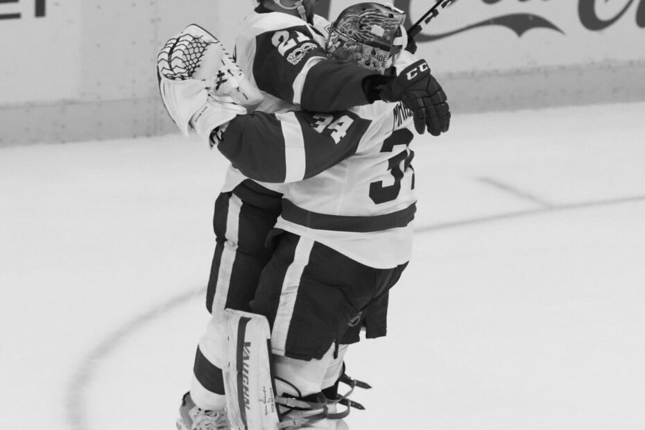 Hockey Goalie Stopping Shot 8