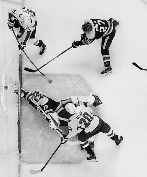 NHL Hockey Player Defending