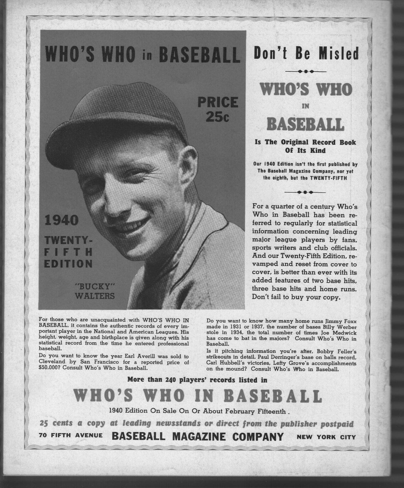 Hugh Casey MLB Baseball